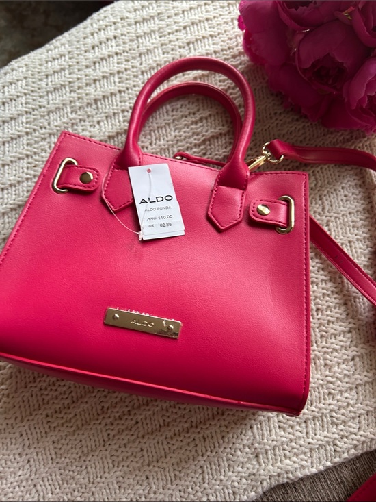 Aldo Handbags - ALDO Fuchsia Mini Satchel with Gold Hardware